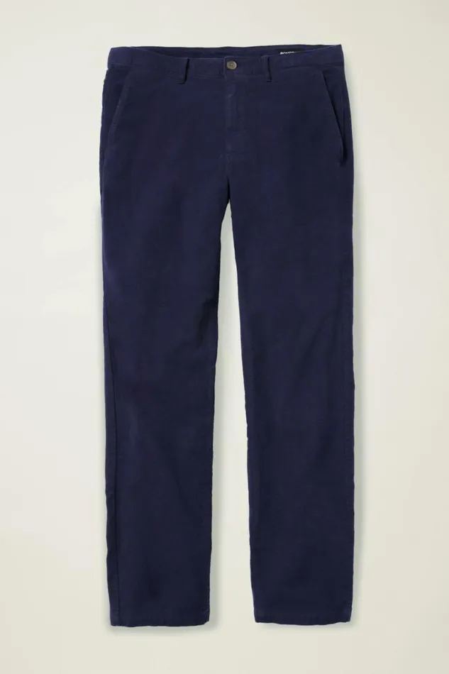 Men Stretch Italian Moleskin Trouser Maritime Blue Bonobos Dress Pants