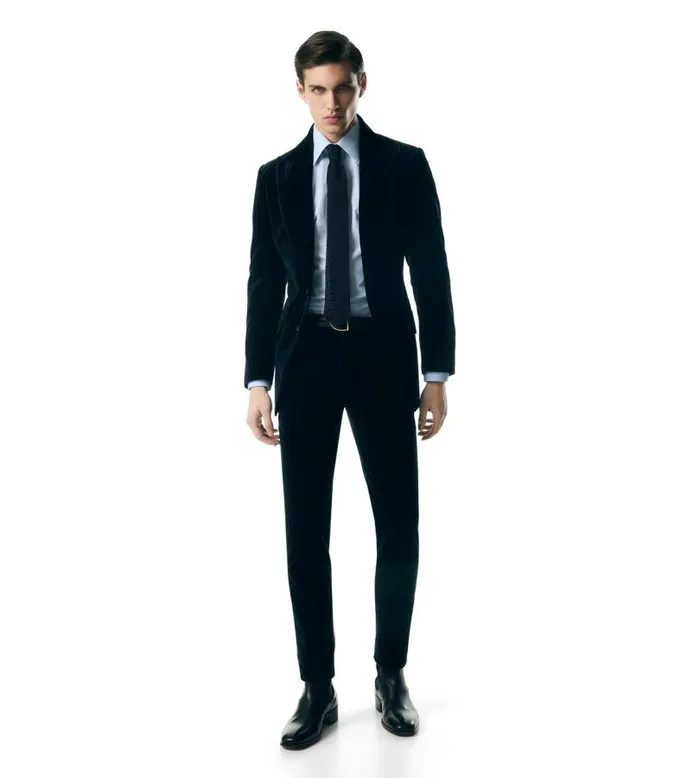 Men Suits Tom Ford Pinstripe Velvet Atticus Jacket Ink Blue Men Suits Tom Ford Pinstripe Velvet Atticus Jacket Ink Blue