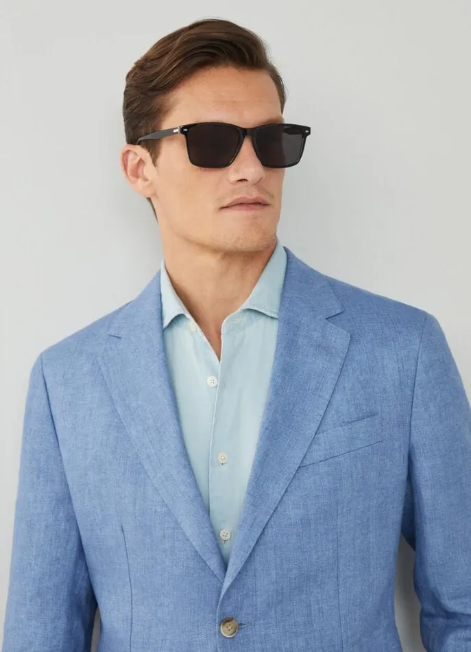 Men Sunglasses Hackett London Square Sunglasses Black