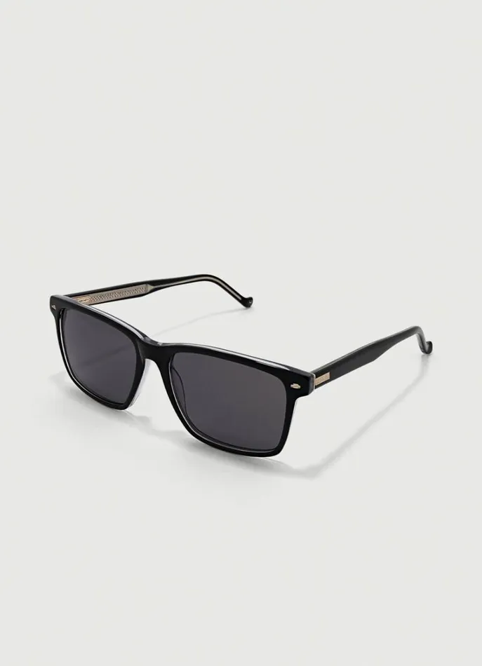 Men Sunglasses Hackett London Square Sunglasses Black