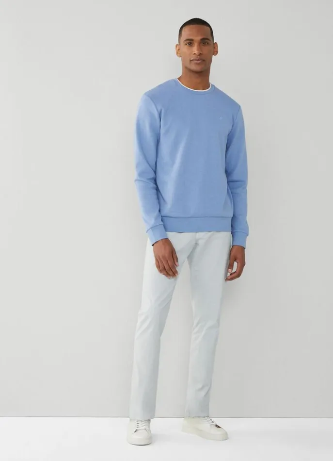 Men Sweatshirts Hackett London Classic Fit Crew Neck Sweatshirt Chambray Blue
