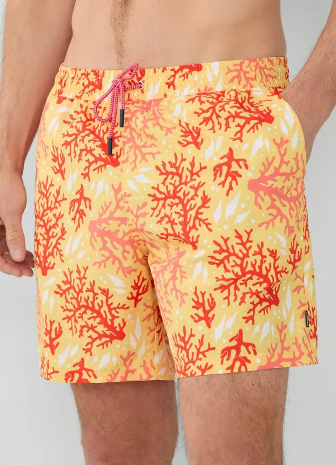 Men Swimwear Hackett London Coral Swim Shorts Yellow