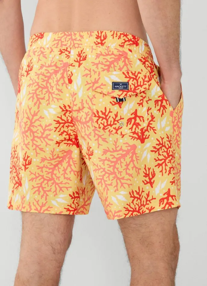 Men Swimwear Hackett London Coral Swim Shorts Yellow