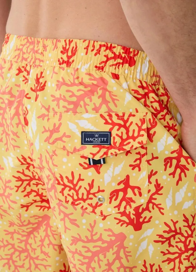 Men Swimwear Hackett London Coral Swim Shorts Yellow