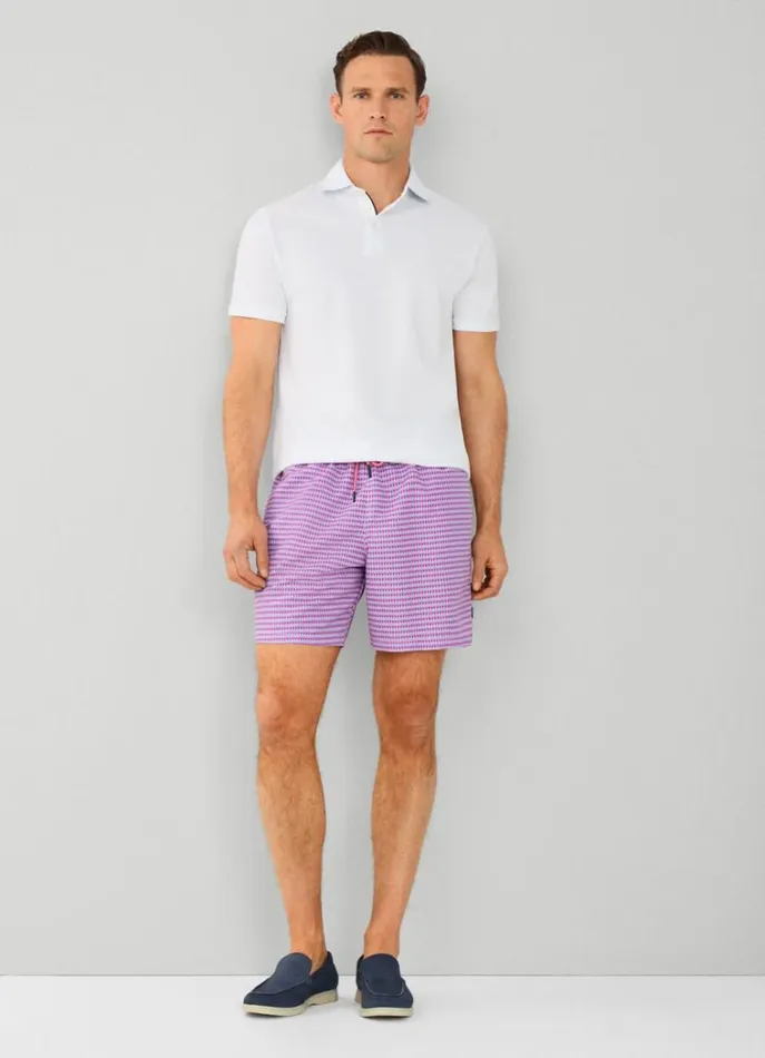 Men Swimwear Hackett London Geometric Fish Swim Shorts Fuchsia
