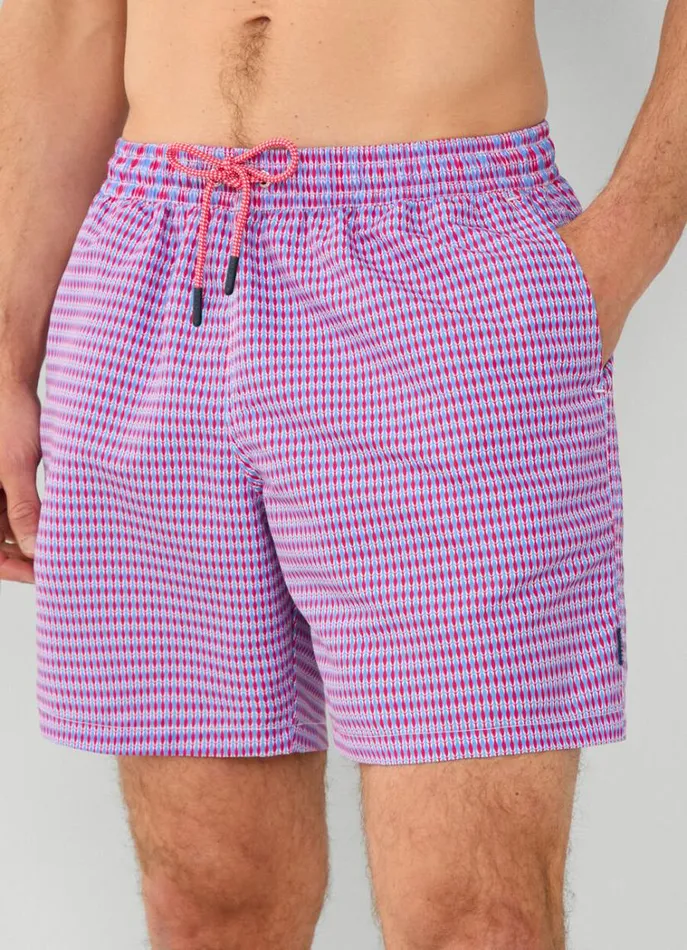 Men Swimwear Hackett London Geometric Fish Swim Shorts Fuchsia