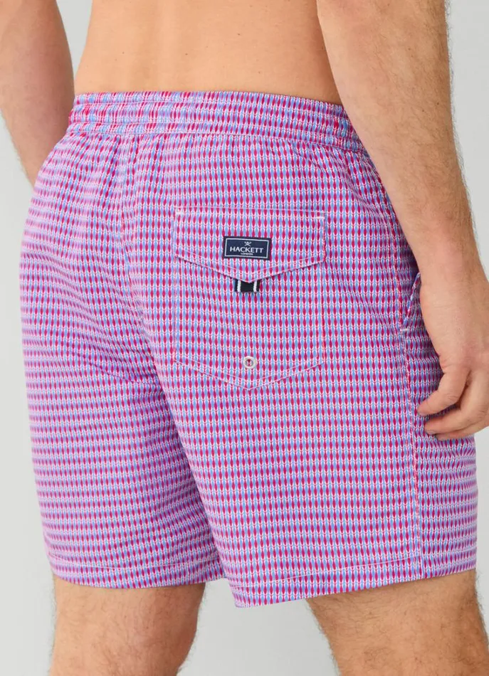 Men Swimwear Hackett London Geometric Fish Swim Shorts Fuchsia