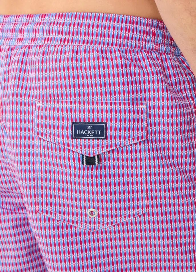 Men Swimwear Hackett London Geometric Fish Swim Shorts Fuchsia