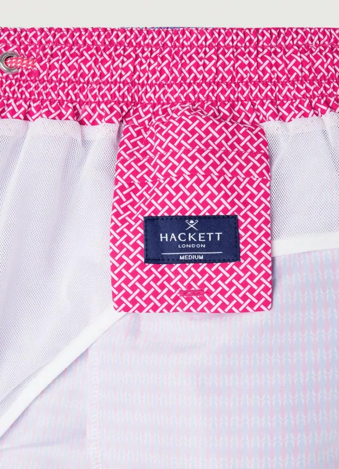 Men Swimwear Hackett London Geometric Fish Swim Shorts Fuchsia
