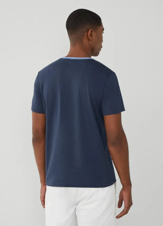 Men Tshirts Hackett London Classic Fit Heritage TShirt Navy