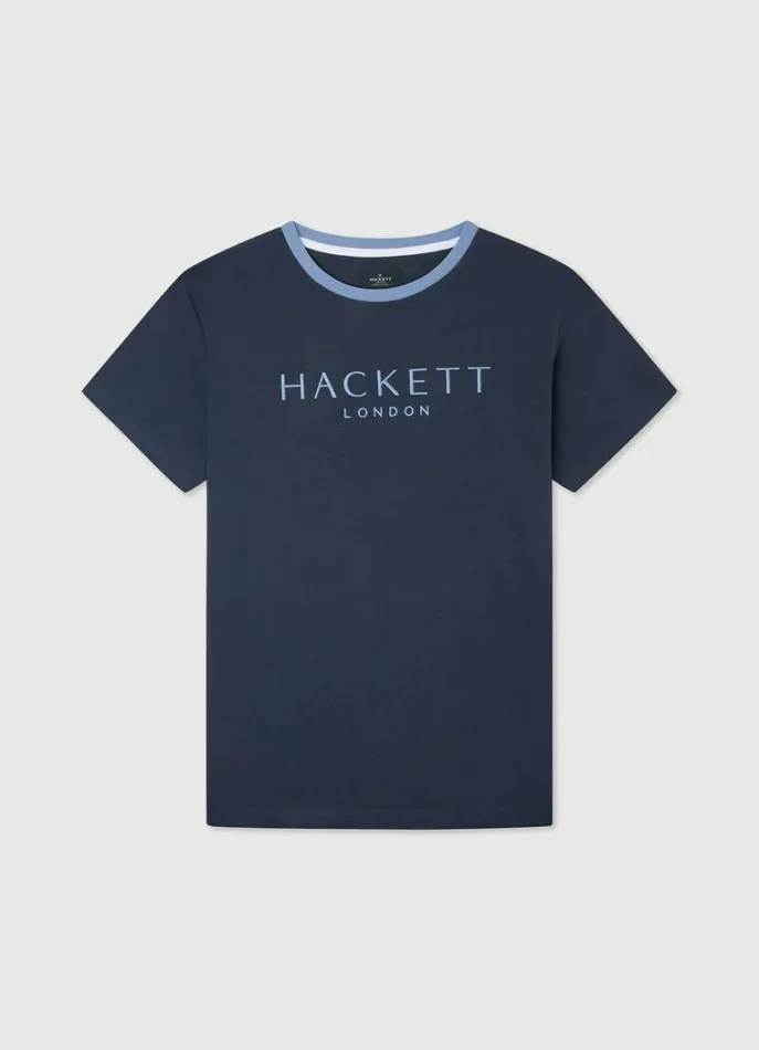 Men Tshirts Hackett London Classic Fit Heritage TShirt Navy