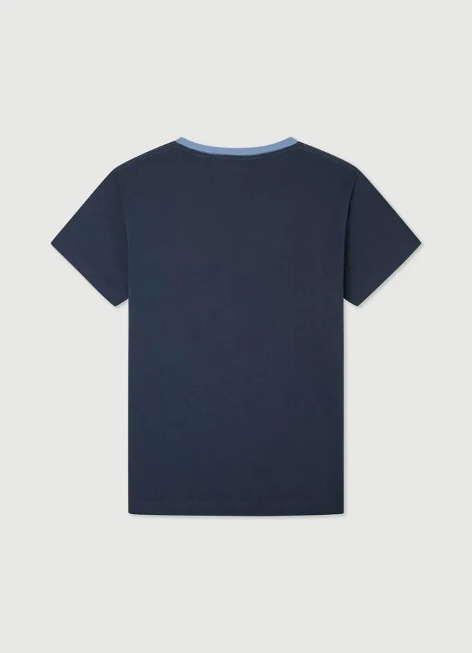 Men Tshirts Hackett London Classic Fit Heritage TShirt Navy