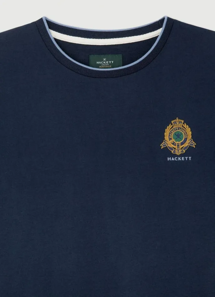 Men Tshirts Hackett London Classic Fit Heritage TShirt Navy