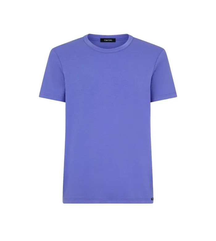 Men TSHIRTS Tom Ford Cotton Crewneck TShirt High Blue