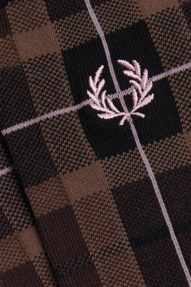 Men Tartan Socks Burnt Tobaccodark Pink Fred Perry Accessories