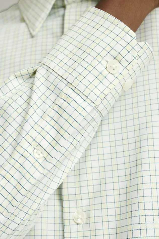Men Tech Button Down Shirt Blue Daffodil Plaid Bonobos Business Casual Shirts