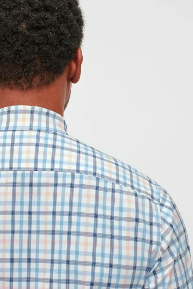 Men Tech Button Down Shirt Blue Penhook Check Bonobos Business Casual Shirts