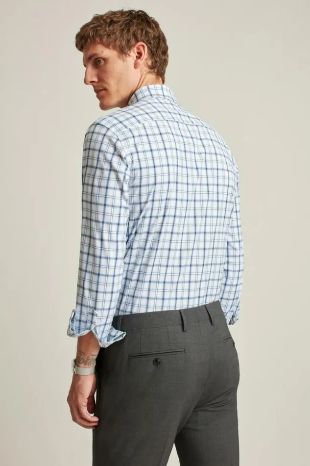 Men Tech Button Down Shirt Freemont Plaid Bonobos Business Casual Shirts