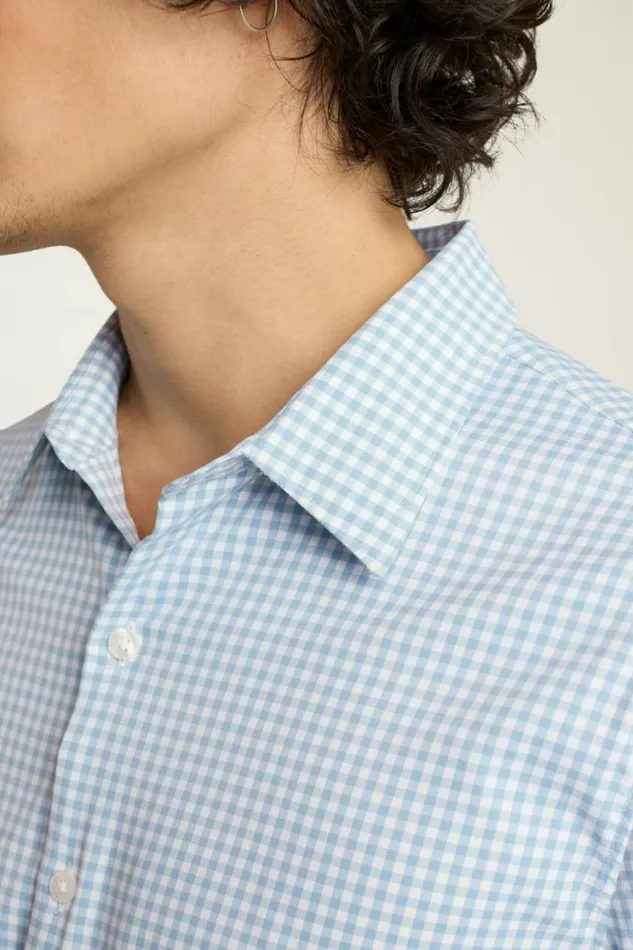 Men Tech Button Down Shirt Green Mountain Plaid Bonobos Business Casual Shirts