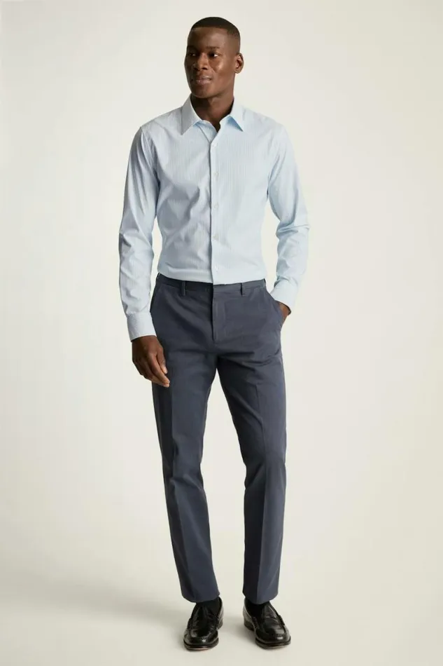 Men Tech Button Down Shirt Light Blue Dundas Stripe Bonobos Casual Shirts