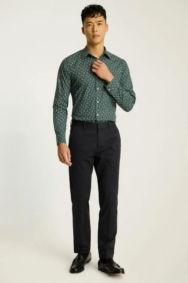 Men Tech Button Down Shirt Smoky Blue Garden Bonobos Casual Shirts