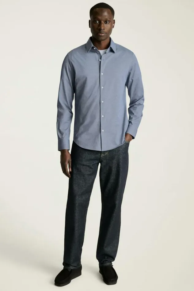 Men Tech Pique Button Down Shirt Navy Texture Bonobos Casual Shirts