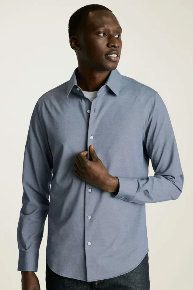 Men Tech Pique Button Down Shirt Navy Texture Bonobos Casual Shirts