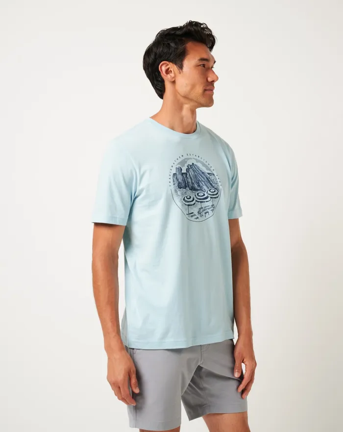 Men Tees TravisMathew INTERNATIONAL TRAVEL TEE Cory Blue