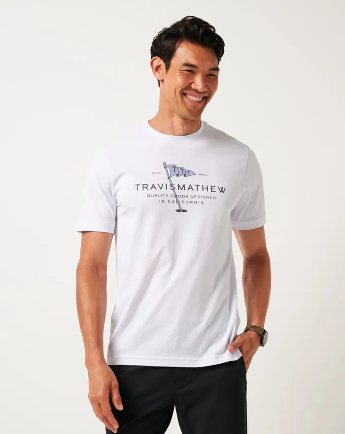 Men Tees TravisMathew WORTH A SHOT TEE White