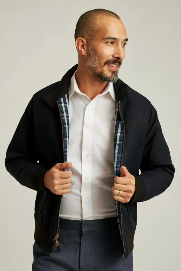 Men The Harrington Jacket Jet Black Bonobos Jackets and Coats