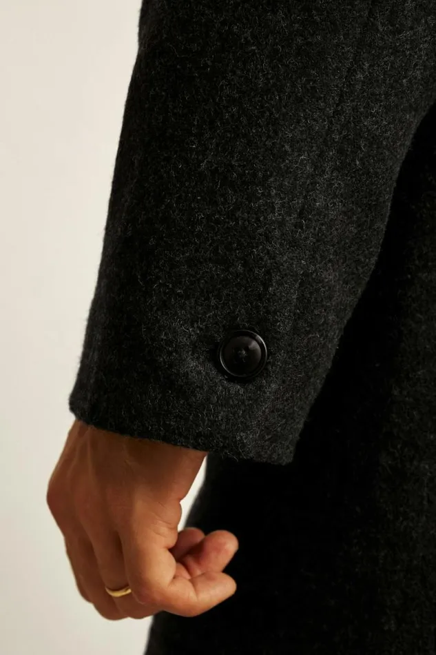 Men The Italian Wool Car Coat Charcoal Bonobos Jackets and Coats
