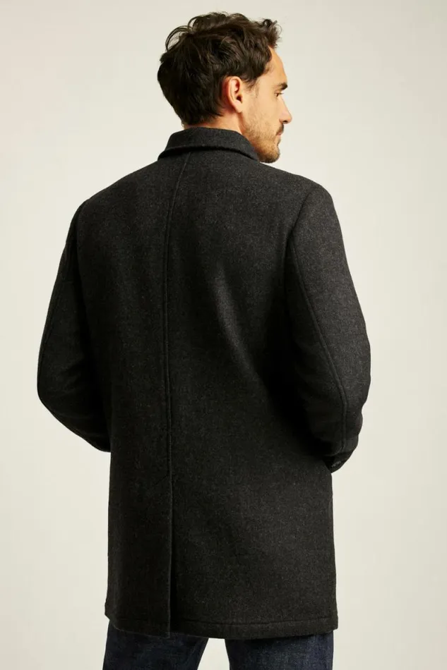 Men The Italian Wool Car Coat Charcoal Bonobos Jackets and Coats
