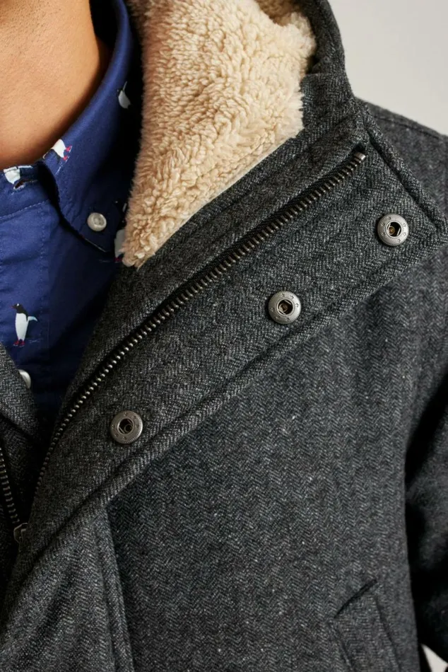 Men The Italian Wool Expedition Parka Heathered Grey Bonobos Jackets and Coats