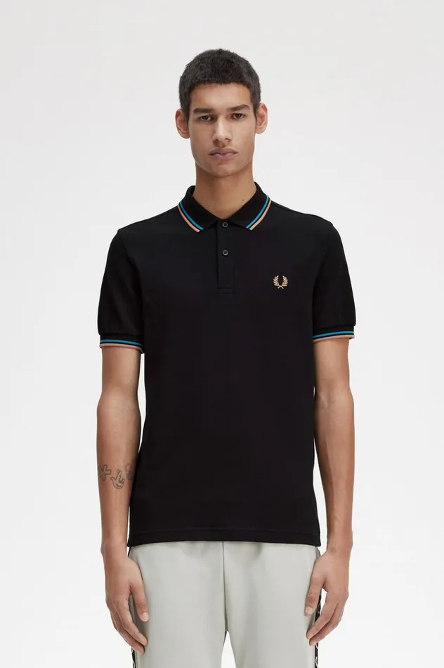 Men The ShirtM3600 Blackcyber Bluelight Rust Fred Perry The Fred Perry Shirt
