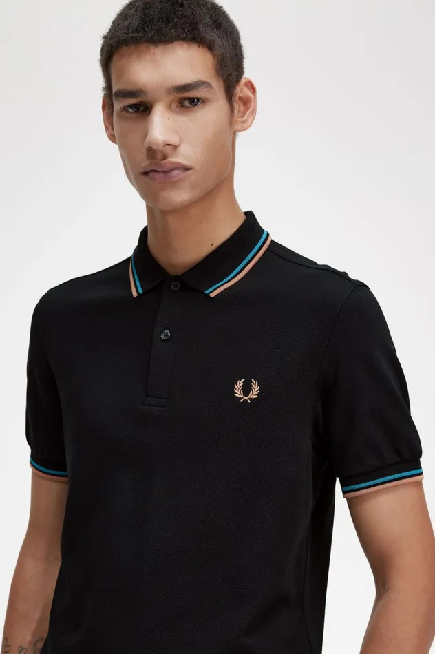 Men The ShirtM3600 Blackcyber Bluelight Rust Fred Perry The Fred Perry Shirt