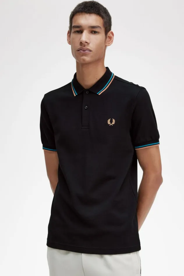 Men The ShirtM3600 Blackcyber Bluelight Rust Fred Perry The Fred Perry Shirt