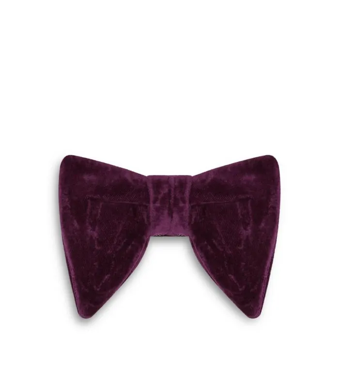 Men Ties and Bow Ties Tom Ford Silk Viscose Velvet Bow Tie Magenta Peony