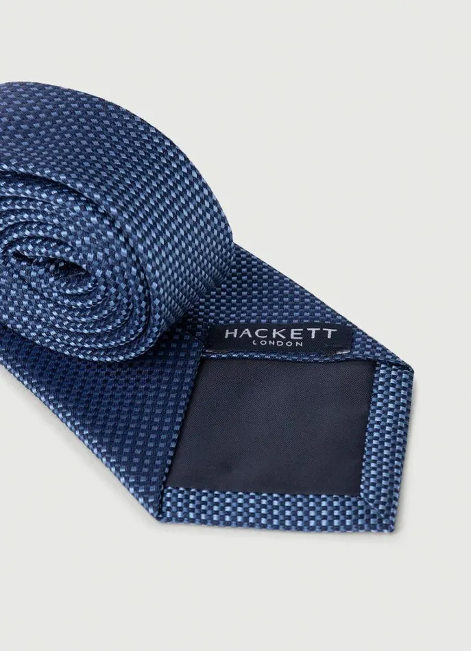 Men Ties and Pocket Squares Hackett London Check Silk Tie Bluenavy