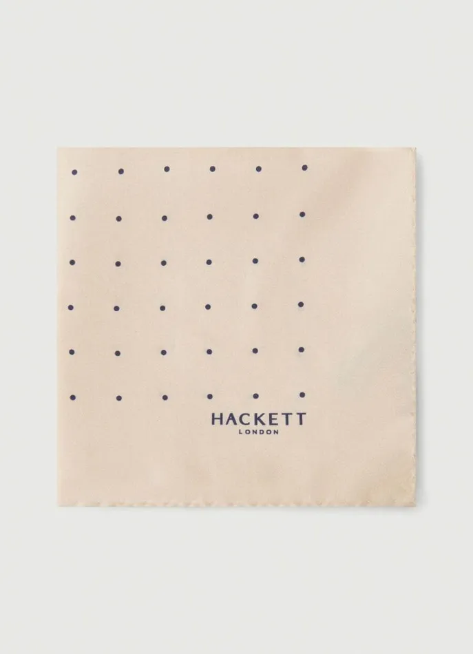 Men Ties and Pocket Squares Hackett London Small Space Dot Silk Handkerchief Champagne Beige Men Ties and Pocket Squares Hackett London Small Space Dot Silk Handkerchief Champagne Beige