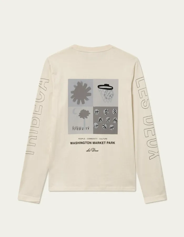 Men Tribeca LS TShirt 8211 Ivory Les Deux Tshirts