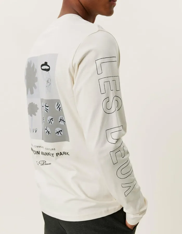 Men Tribeca LS TShirt 8211 Ivory Les Deux Tshirts