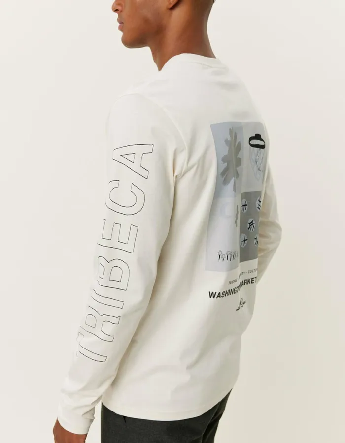 Men Tribeca LS TShirt 8211 Ivory Les Deux Tshirts