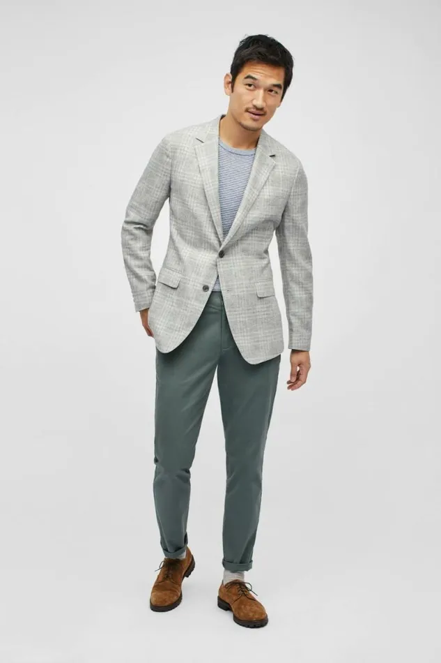 Men Unconstructed Italian Linen Blazer Light Grey Plaid Bonobos Blazers and Sport Coats Men Unconstructed Italian Linen Blazer Light Grey Plaid Bonobos Blazers and Sport Coats