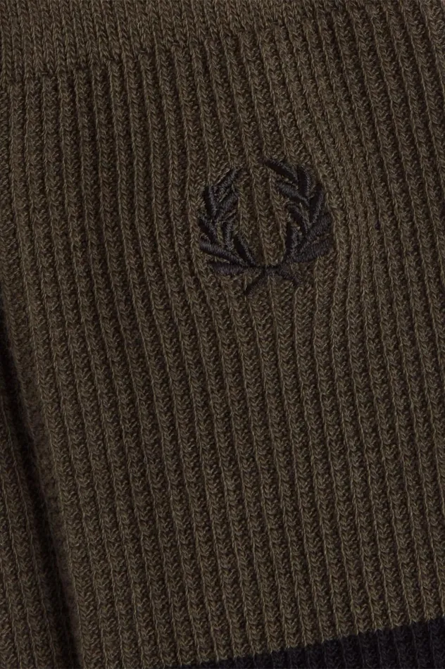 Men Waffle Knit Socks Field Greenblack Fred Perry Accessories