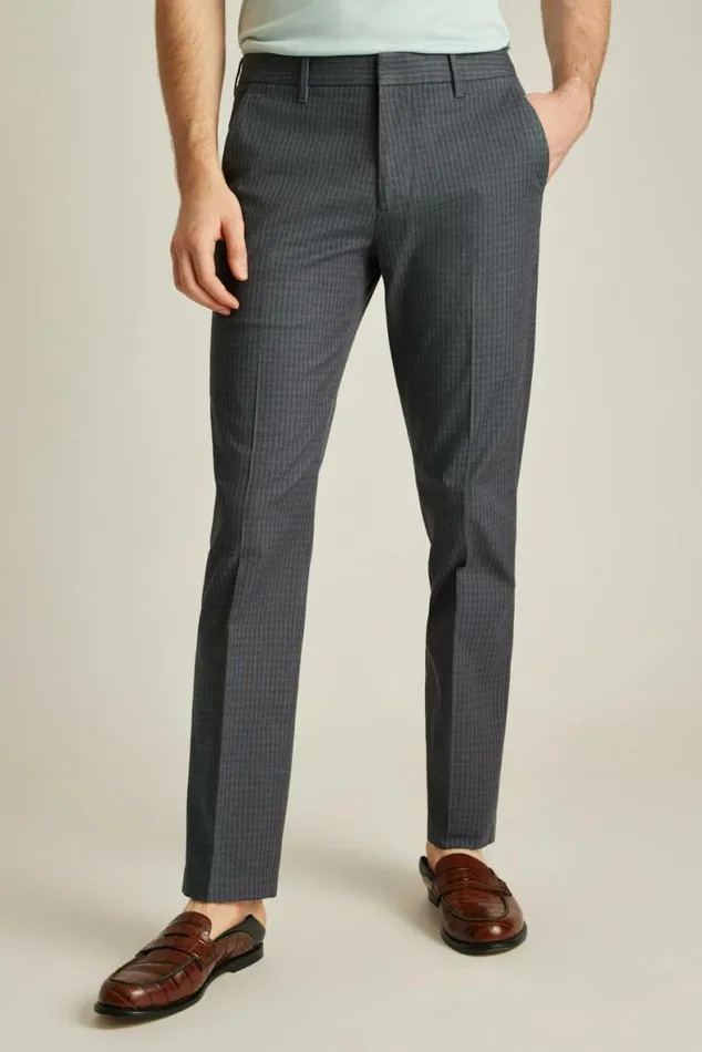 Men Weekday Warrior Dress Pants Charcoal Twill Check Bonobos Dress Pants