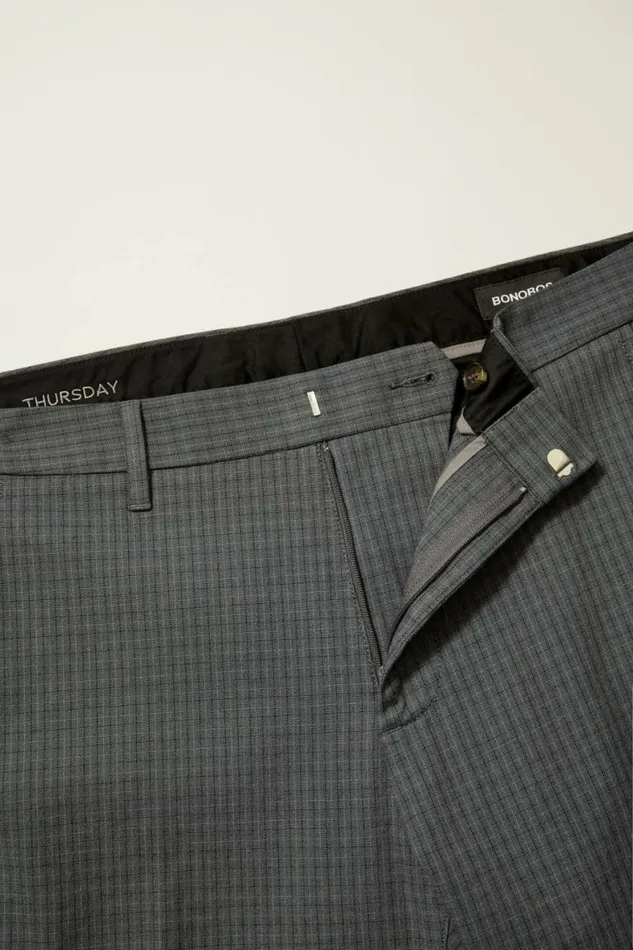Men Weekday Warrior Dress Pants Charcoal Twill Check Bonobos Dress Pants