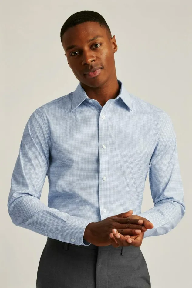 Men Weekday Warrior Dress Shirt Blue Perrytown Check Bonobos Business Casual Shirts