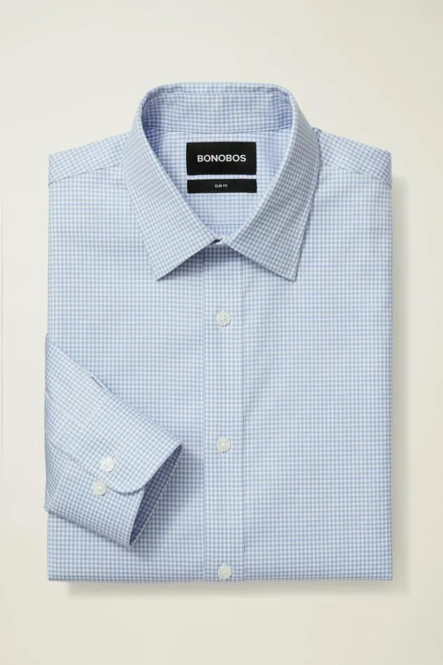 Men Weekday Warrior Dress Shirt Blue Perrytown Check Bonobos Business Casual Shirts