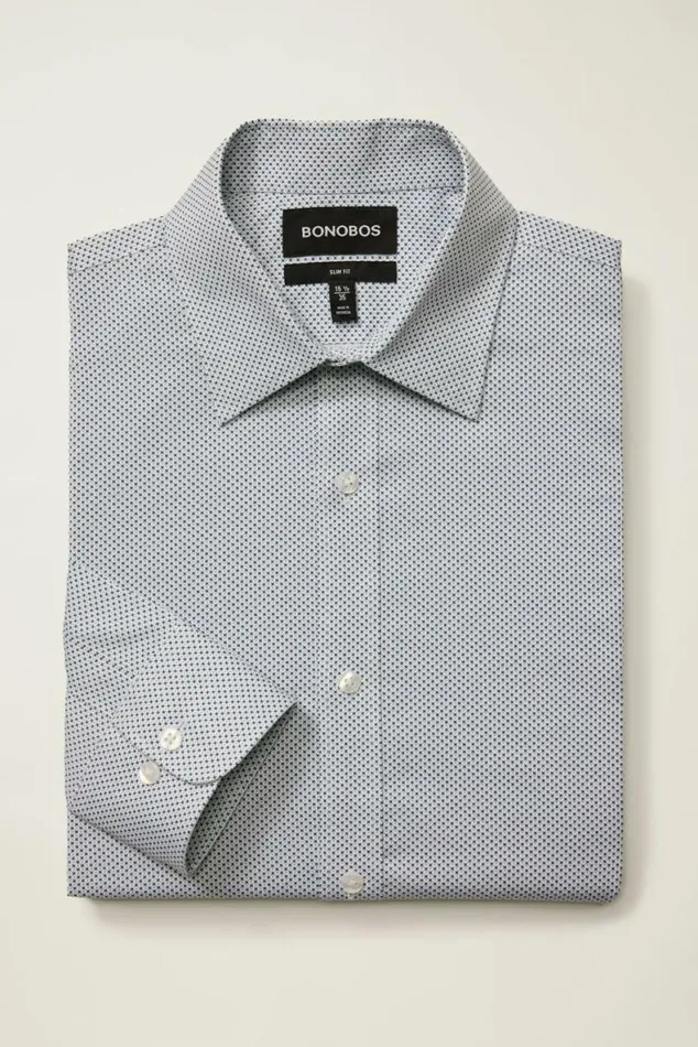 Men Weekday Warrior Dress Shirt Blue Spring Geo Bonobos Business Casual Shirts