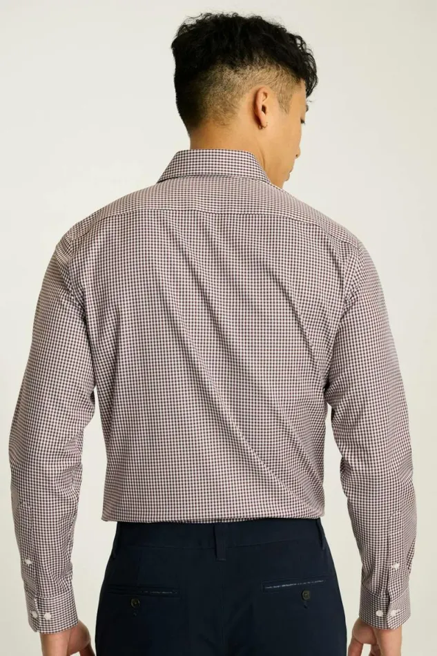 Men Weekday Warrior Dress Shirt Burgundy Plaid Bonobos Business Casual Shirts